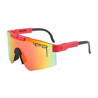 Solbriller til sport - Gule brilleglas og rød brillestel